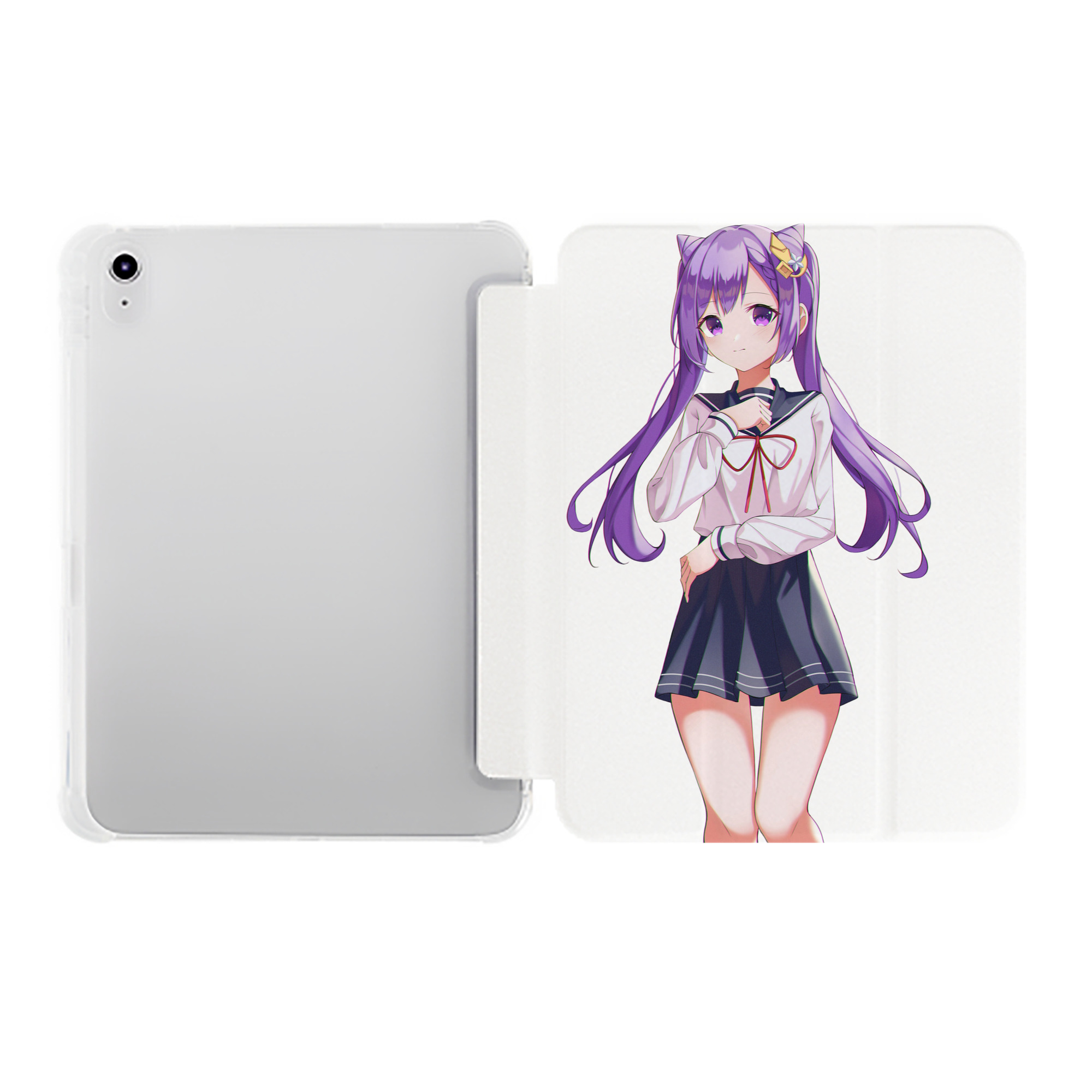 げんし神 刻晴 こくせい genshin Kokusei IPad ケース ペン収納付き 三つ折りスタンド PUレザー×シリコン 対応機種9.5/10.5/10.9インチ
